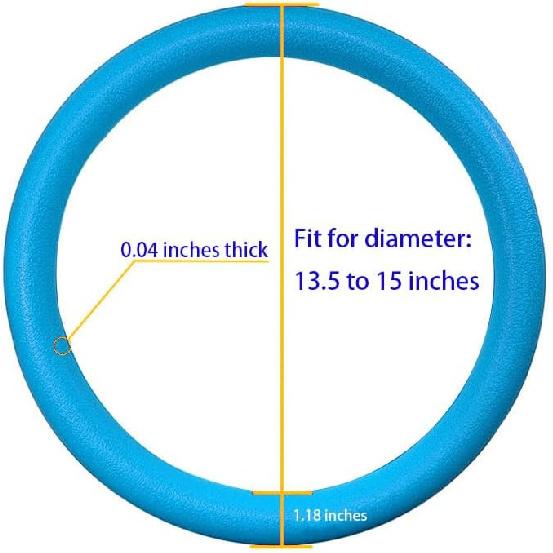 Blue Car Steering Wheel Cover: Universal RPKEY 13.5 To 15 Inches Silicone Steering Cover Compatible With Most Car Models Fit For Round D Shape