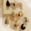 4Pair/Set Vintage Glossy Thick Acrylic Water Drop Stud Earring Fashion Creative Tear Drop Earrings Women's Elegant Party Jewelry