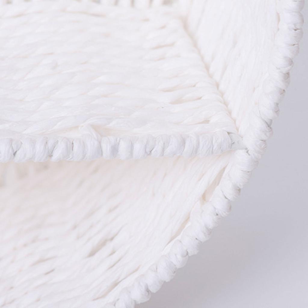 Cute Panda Ears Floating Shelves Imitation Rattan Woven Wall Shelf Hanging Storange Basket Small Plants Display Rack