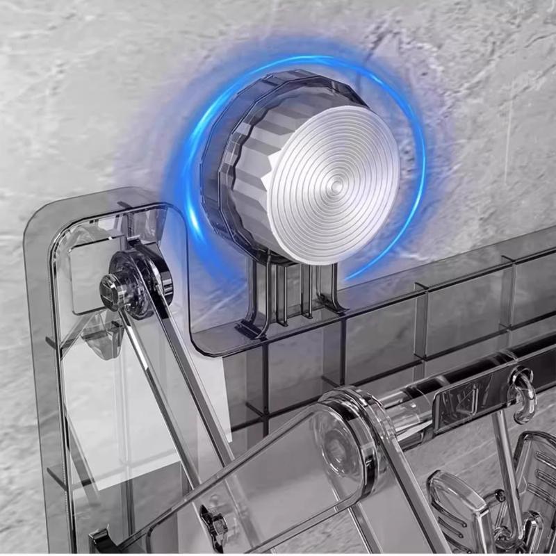 Foldable Invisible Suction Cup Sock Drying Rack 20 Clips Space Saving Multi Functional Laundry Organizer No Drilling