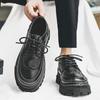 Brock leather shoes summer dress business casual British black sports soft surface high tide shoes