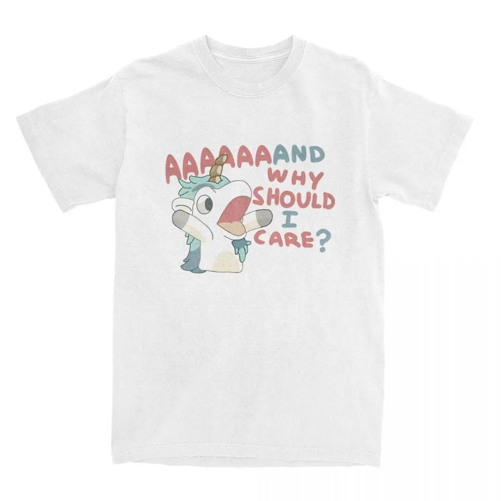 Herren Damen T-Shirt Warum sollte es mich interessieren Einhorn T-Shirts Harajuku Hot Anime Blauäugige Strand T-Shirts Y2K Basic Muster 100 Baumwoll T-Shirts