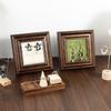 Scandinavian Inspires Wooden Jewelry Presentation Stand Velvets Lining Earrings Ring Accessories Holder