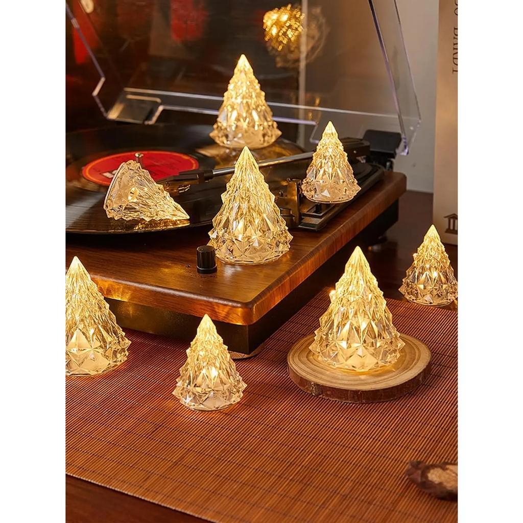Crystal Candles LED Light Transparent Flameless Battery Power Lantern Night Lamp Wedding Party Birthday Xmas Halloween Decor