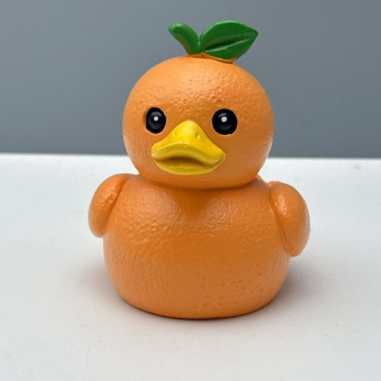 1pc Creative Orange Shaped Duck Eggplant Duck Gift Resin Ornament Crafts Home Decoration Toys оранжевый