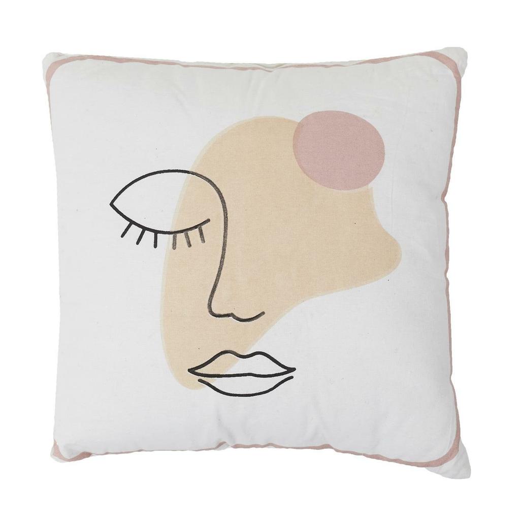 Arty pastel face decorative pillow 40x40 cm