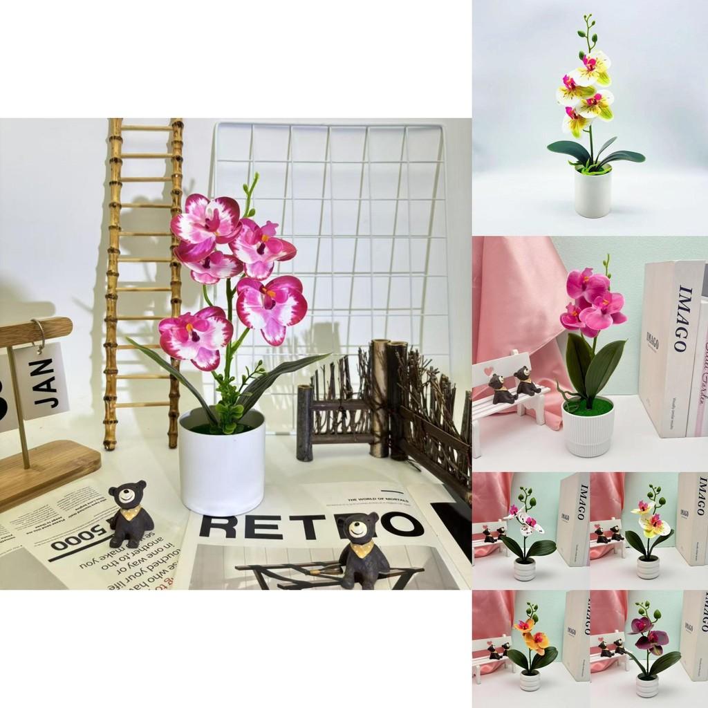 Butterfly Orchid Fake Flower Vase With Plastic Material For Wedding Table Centerpiece