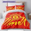 Man Utd Bedding Quilt Set Quilt Cover Pillowcase Home Decoration Birthday Gift (1 * Duvet Cover + 2 * Pillowcase, Without Core)