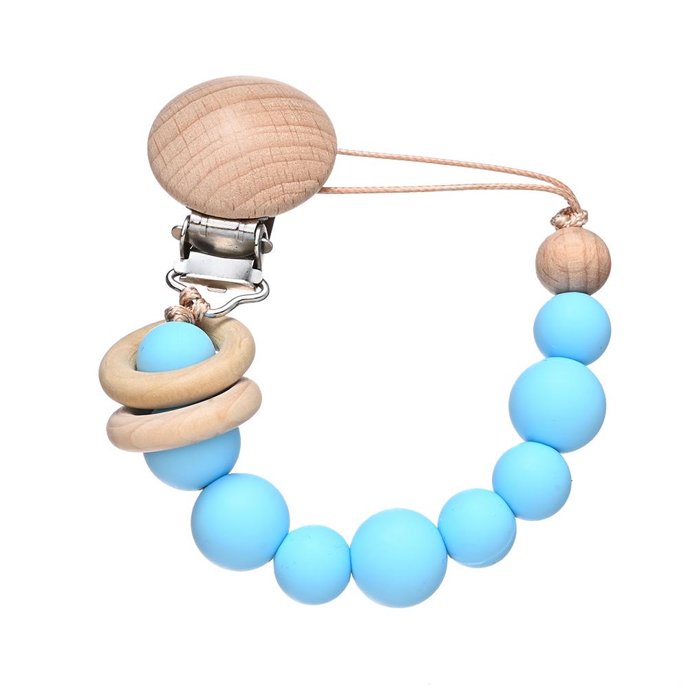 3Pcs Baby Anti-drop Chain Pacifier Clips Silicone Beads Handmade Toddler Teether Teething Chain Nipple Clip Chew Toys