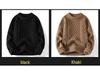 Men's Solid Color Cable Knit Sweater - Casual Mature Style, Round Neck Pullover, Autumn/Winter Collection