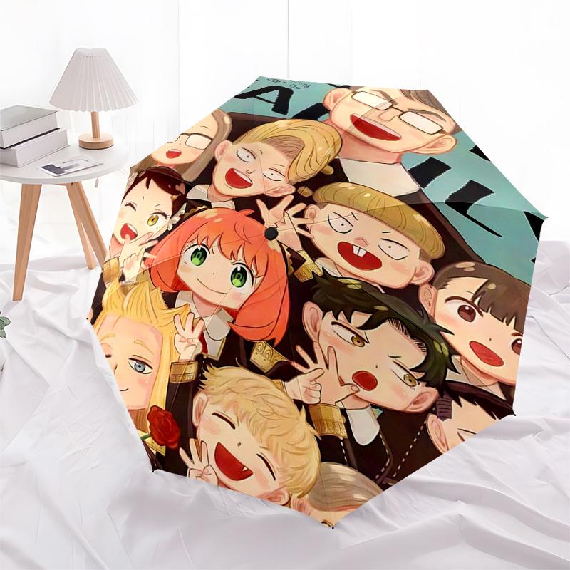 1pc Family Portrait Chibi Umbrella: Automatic Opening, Foldable Design, Outdoor Use, Perfect Gift for Fans and Travelers!P064