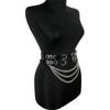 Women'S Fashion  Black Double Belt Chain Belt Leather Strap Daily Wear Accessories Waist Accessories Valentine'S Day Gift