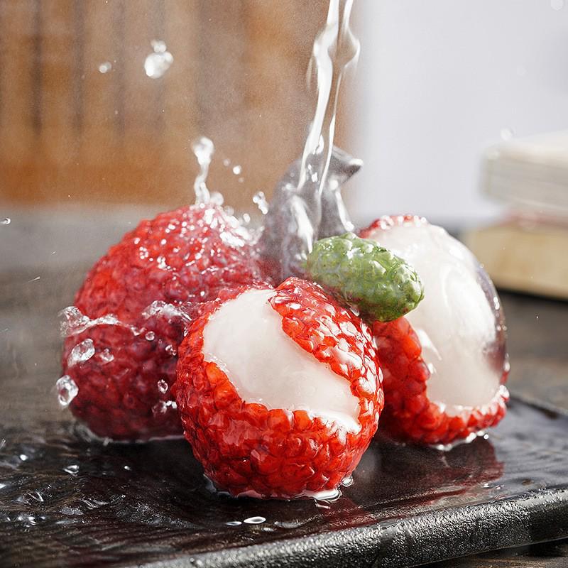 Color-changing Lychee Ornament Tea Tray Kit - Tea Table Accessories for Brewing and Tea Ceremony
