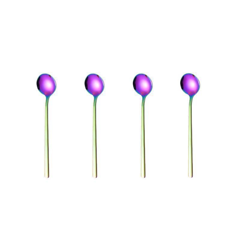 4Pcs Mini Teaspoon Set 18/8 Stainless Steel Gold Tea Spoon Small Silver Dessert Scoop Mirror Polished Tableware For Party