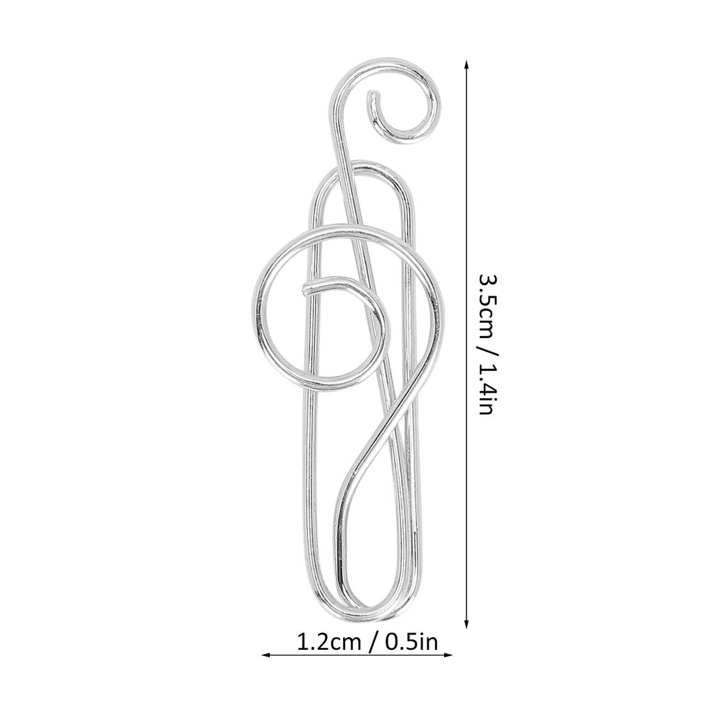 20Pcs Musical Note Paperclip Music Shape Creativity Modeling Metal Craft Supplies