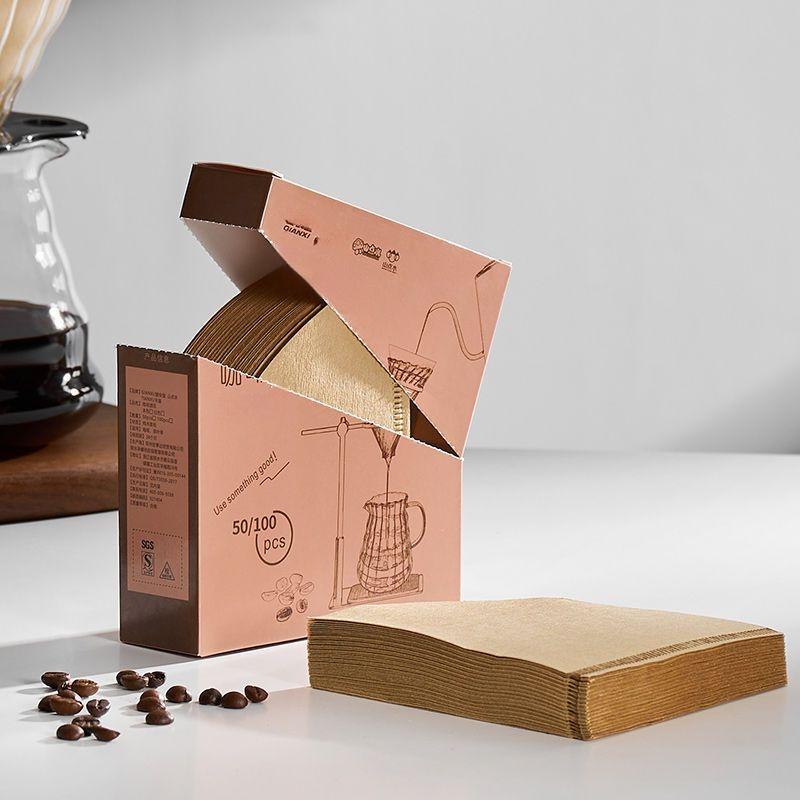 Gianxi Coffee Filtration Paper Drip 01 02 Espresso Natural 1-4 Cups Barista Mocha Pot Cone-Shape Bag For Coffee Accessories