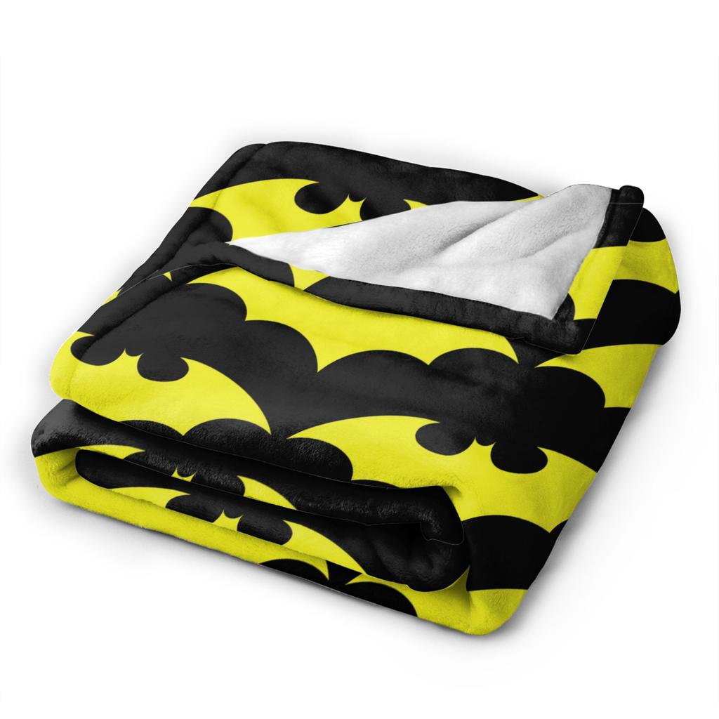 Batmans Yellow Bat Logo Knitted Blankets Plush Throw Blankets Bedroom Sofa Personalised Ultra-Soft Warm Bedspreads,