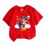 Cartoon Cute Blue Hair Girl Dark Cat Print Kids T Shirt, 100% Cotton Casual Short Sleeve Round Neck Tees for Boys Girls, Lightweight Soft Summer Tops