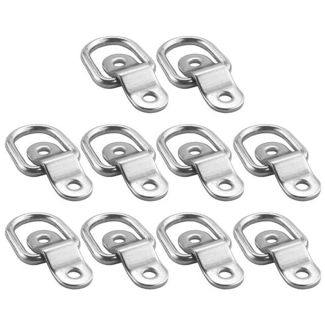 10X Cargo Lashing Surface Mount D Ring Staple Cleat Tie Down Ring Trailers For Vans Trucks Horsebox Boat Ropes car Fastener Clip