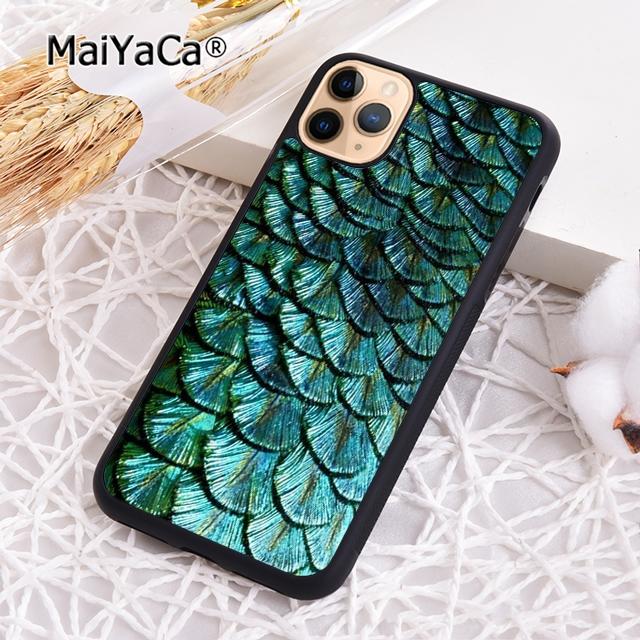 MaiYaCa Turquoise Stone Flora Peacock Feather Phone Case For iPhone 17 Air 16 pro max 15 14 plus 12 13 Cover coque