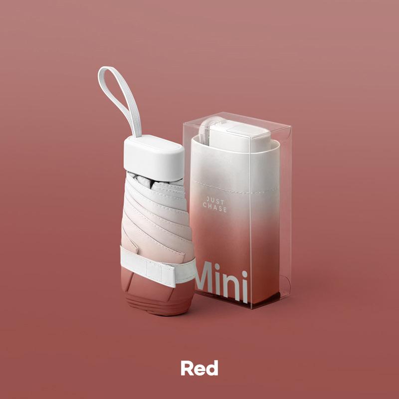 

Модный карманный мини-зонт для женщин, солнцезащитный козырек, уличный зонтик от дождя и солнца, женский УФ-зонт красный