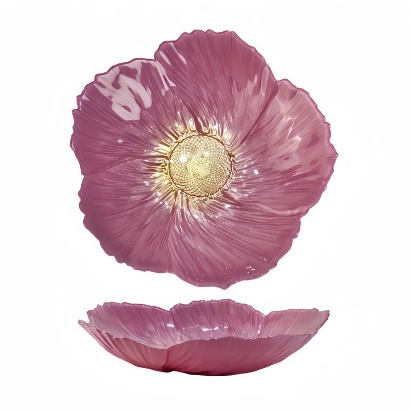 Ruhan European Style Crystal Glass Flower Petal Fruit Plate