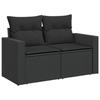 VidaXL Garden Sofa with Cushions 2-Seater, Seat with Backrest and Armrest, Outdoor Patio Terrace Furniture, Black 365971