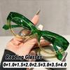 Stylish Cat-Eye Presbyopia Glasses Women's INS Style Spring-Loaded Temples Blue Light Blocking Reading Glasses Diopter 0 To +4.0