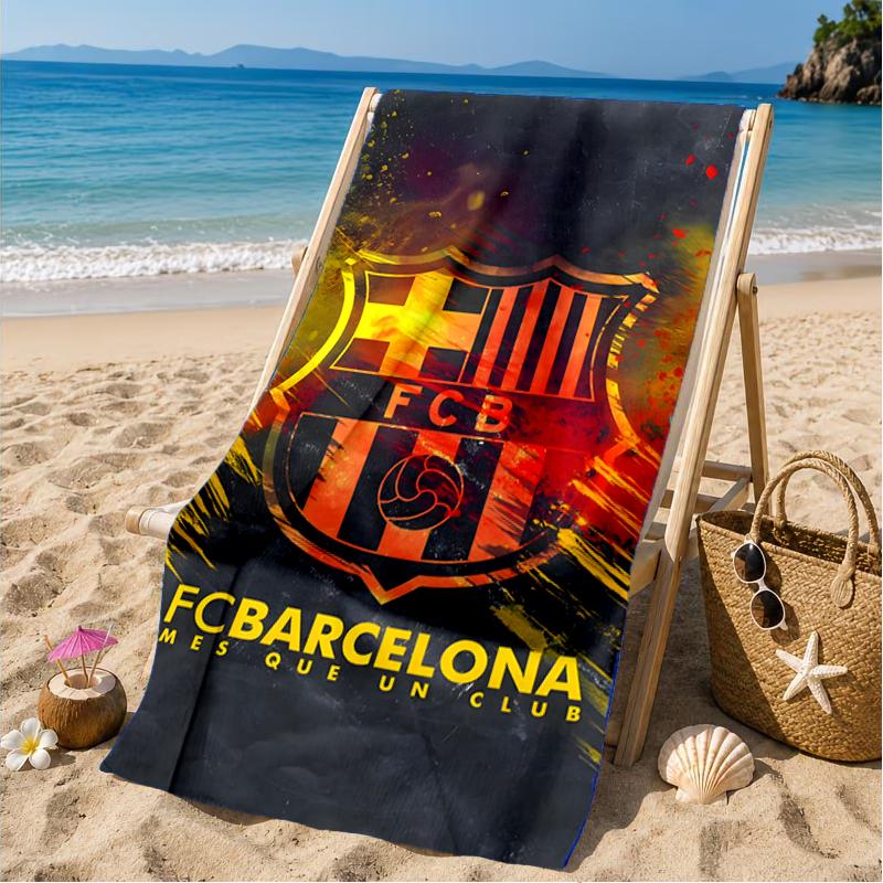 Fcb Team Football Club Beach Towel, Microfiber Beach Towel, Perfect For Pool, Beach, Travel, Home Decor Beach Party Fan Gifts