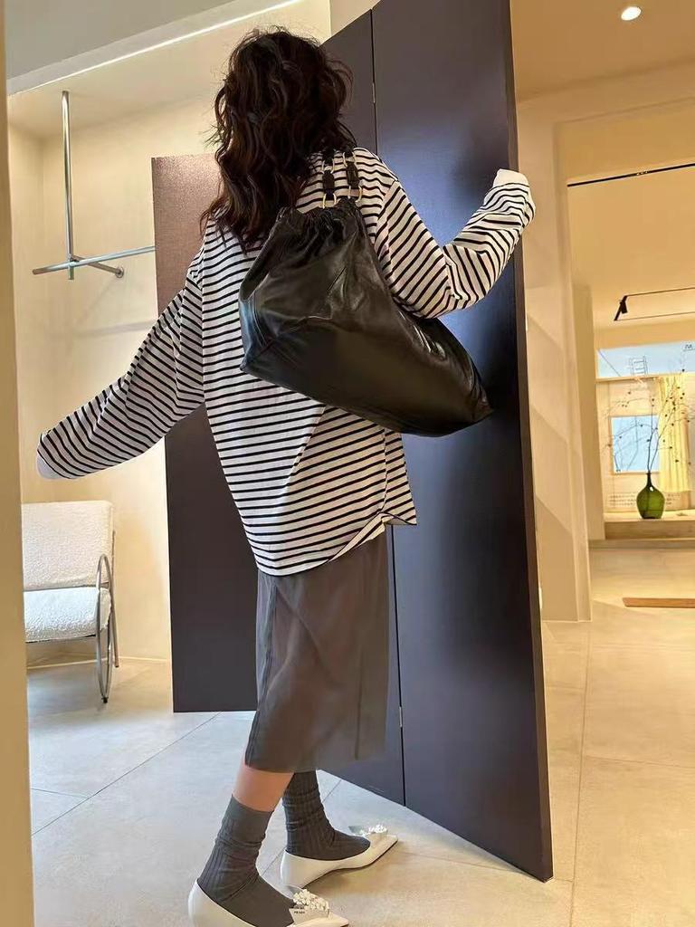 ANINE BING Nazha Kate Damen Schwarze Ledertasche - Neue Herbst/Winter Kollektion