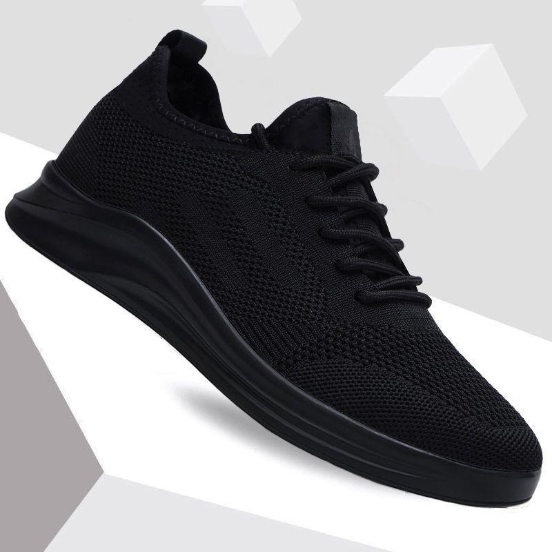 

Полностью черные мужские дышащие летние рабочие туфли на мягкой подошве с нескользящим протектором 42