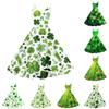 Frauen St. St. Patrick's Day Print Sexy Off-Shoulder Punk Retro Kleid