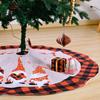 And Red Classic Black Checkered Tree Skirt With Unique Forest Elder Design Ideal For Christmas Celebrations