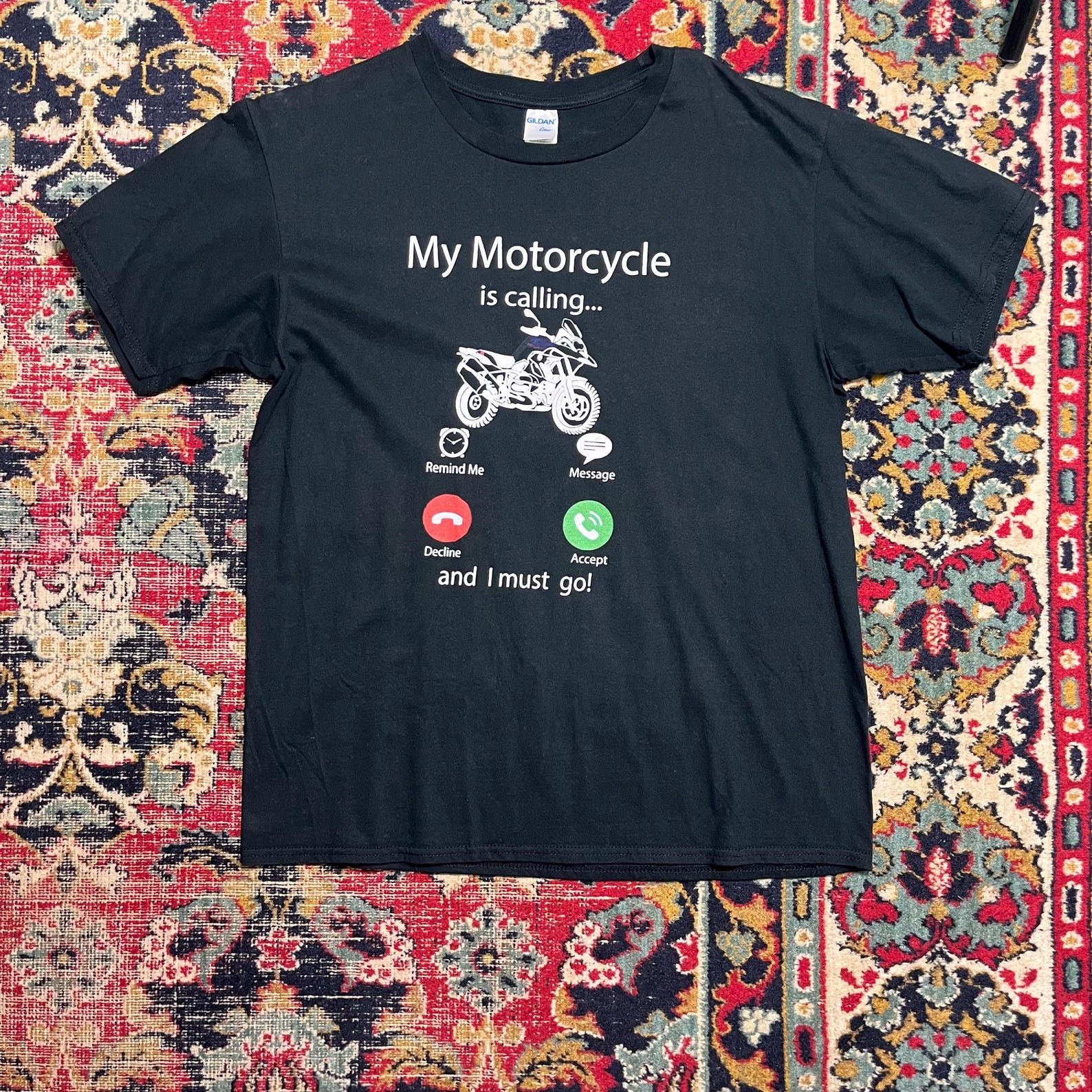 Funny Motorcycle T-Shirt My Motorcycle Is Calling Biker Size XL 2XL