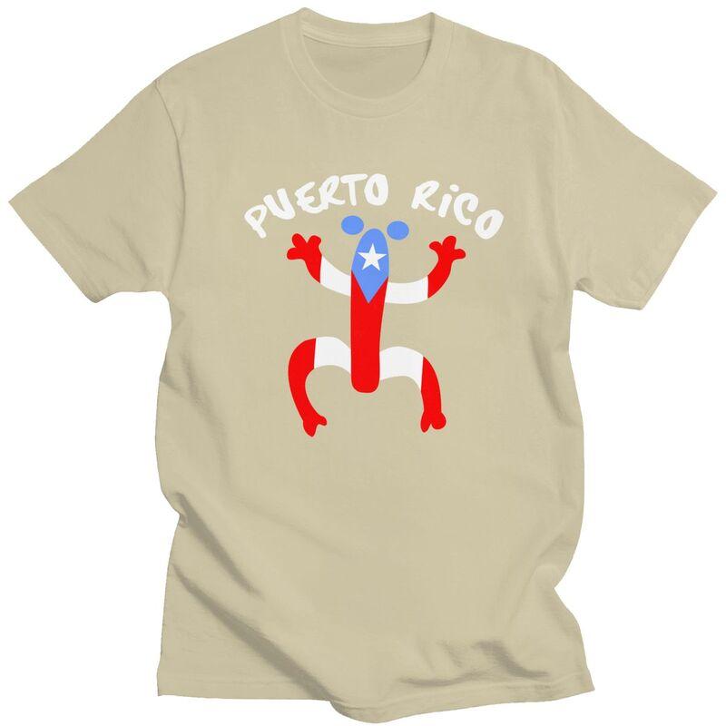 Custom Puerto Rico Taino Coqui Boricua Flag T Shirts Men Pure Cotton Tees Tshirt Fashion Tshirt Clothing