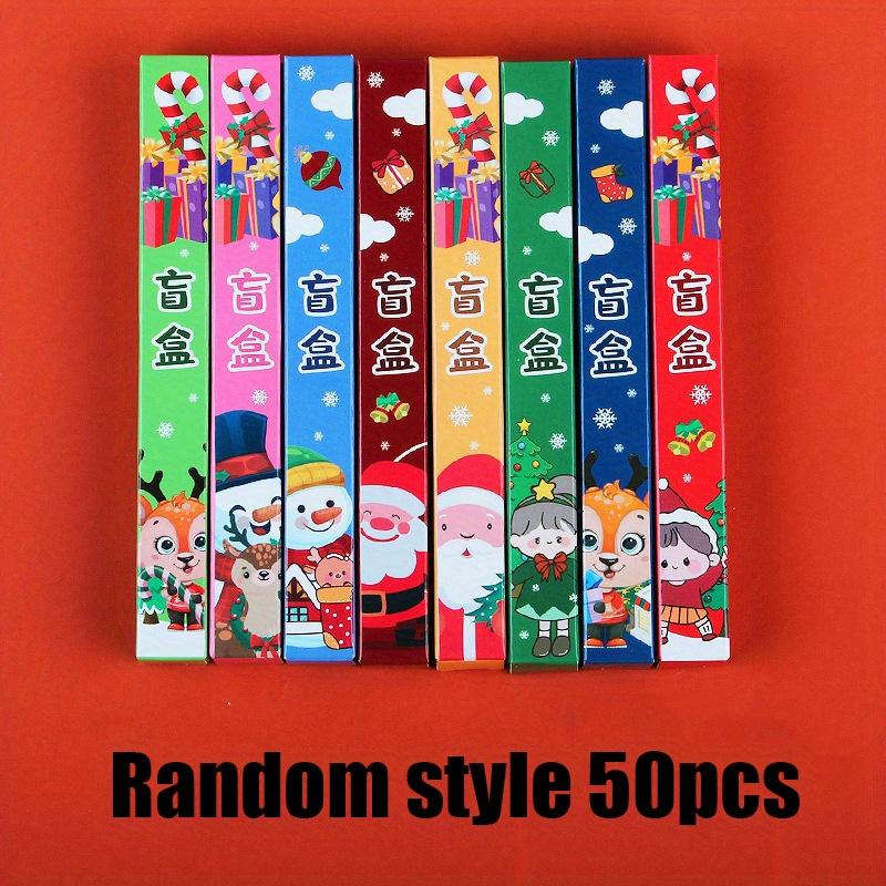 50pcs Christmas Surprise Blind Box Neutral Pen Creative Cartoon Sign Pen Student Press-move Question Brushing Pen Christmas Gift 0.5mm