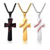 European and American Sports Trend Men's Scripture Hemisphere Cross Necklace Titanium Steel Men's Jewelry