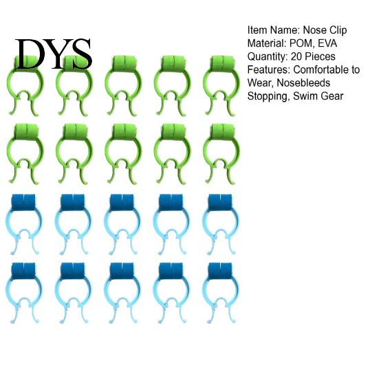 Ergonomic Nose Clamp 20Pcs Swimming Clip Respiratory Training Pulmonary Function Test Soft Foam Nasal Kids Adults Accidental Emergency Nosebleeds