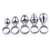 Mini Anal Stopper Stainless Steel Butt Stopper with Pull Ring for Beginners Small Metal Anal Training Sex Toy for Adult Men Women