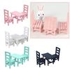 Miniature Kitchen Table And Chairs Set Wooden Dollhouses Furniture For 1/6 Scale Doll Decors