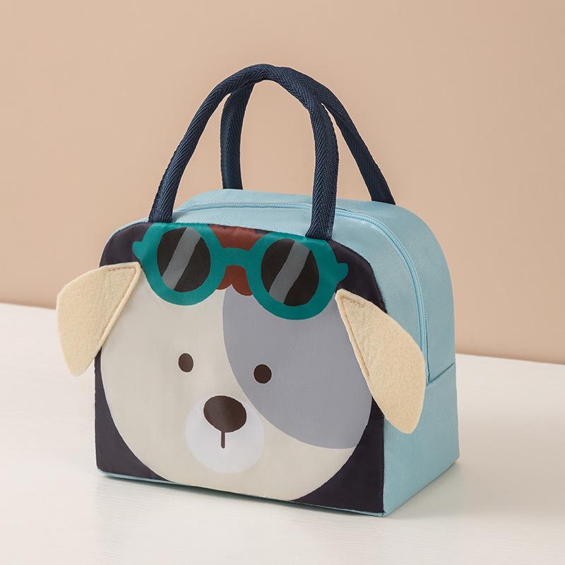 Compact Insulated Bento Lunch Bag with Thickened Aluminum Foil - Cute Cartoon Design for Students