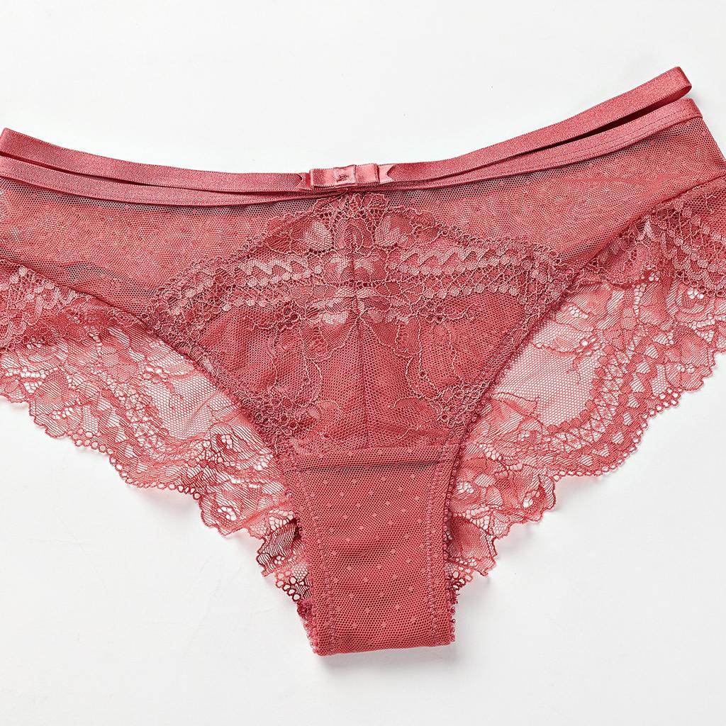 Sexy Breathable Lace Panties Hollow Personality Charming Pure Desire Low Waist Large Size Women's Briefs
