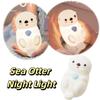 USB Rechargeable Otter Night Light Touch Control Bedside Lamp Penguin Night Light  Night Time