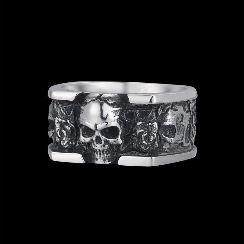 

Free Shipping Style Stainless Steel Gothic Accessories Lost Skull Ring Anel Masculino Punk Jewelry Boyfriend Gift OSR731 9
