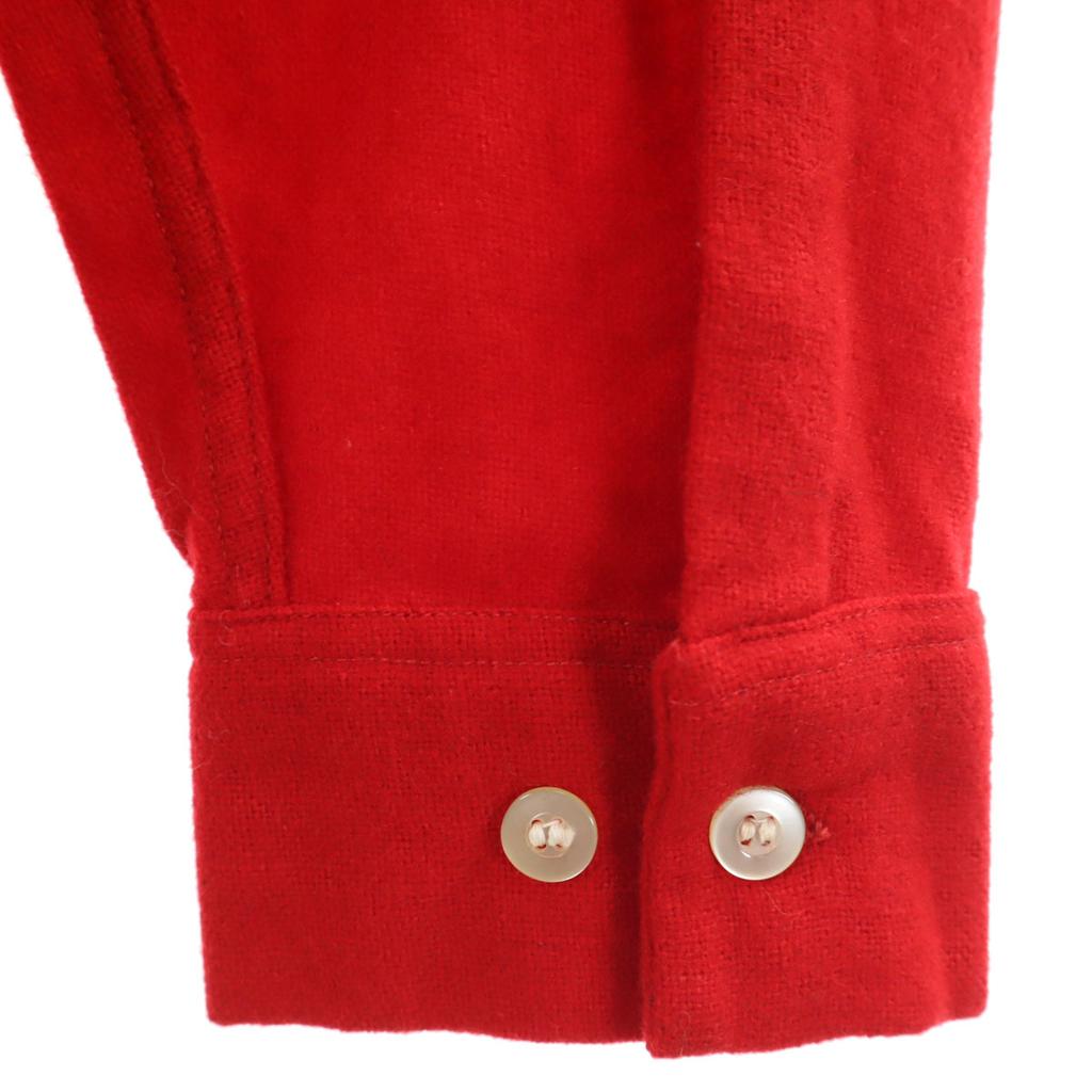 CAMPUS 60s Vintage Wool Blend Long sleeve Open collar shirt S Red Men's Used