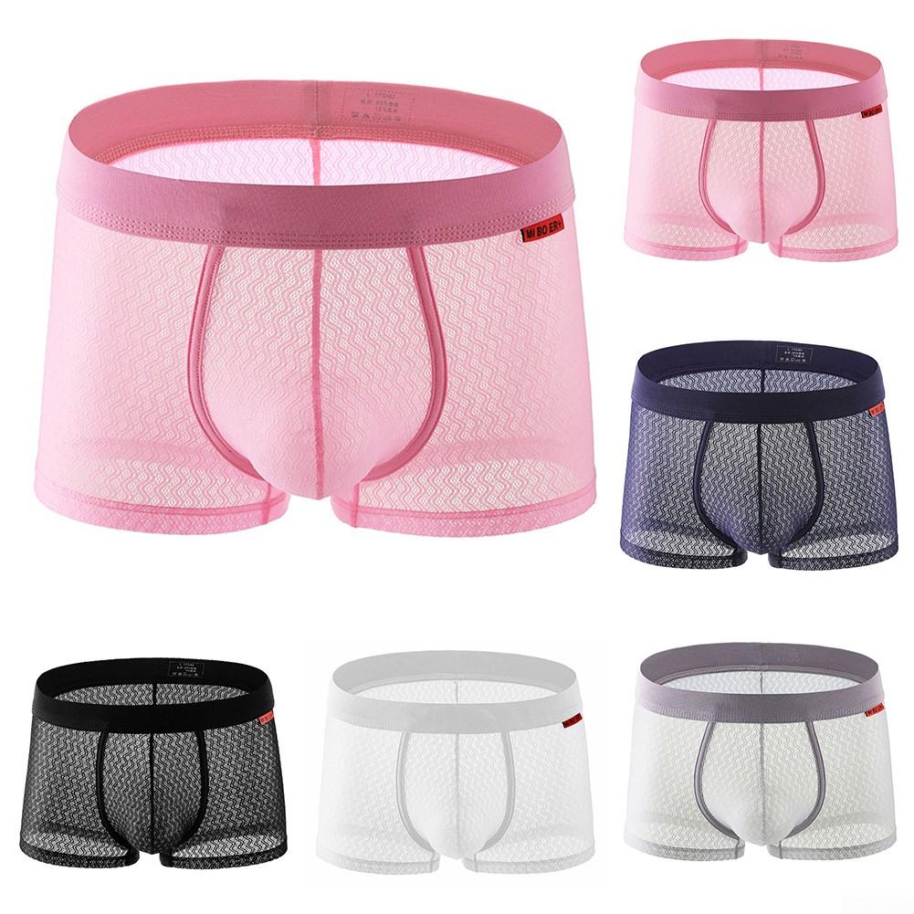 Middle Elasticity Men Underwear Middle Waist Nylon Panties