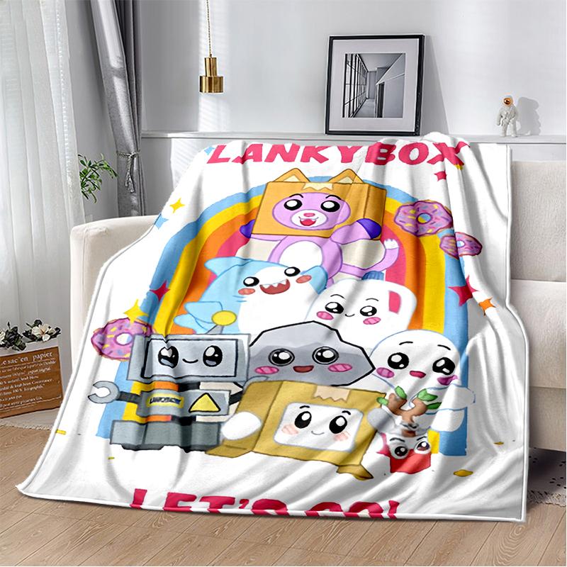 29 Style New Lankybox Boxy Foxy Rocky Cartoon Blanket,Soft Throw Blanket for Home Bedroom Bed Sofa Travel Picnic Cover Kid Gift
