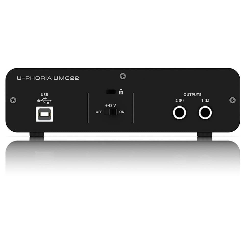 Behringer UMC22 Audiophile 2x2 USB Audio Interface with Midas Mic Preamps U-PHORIA