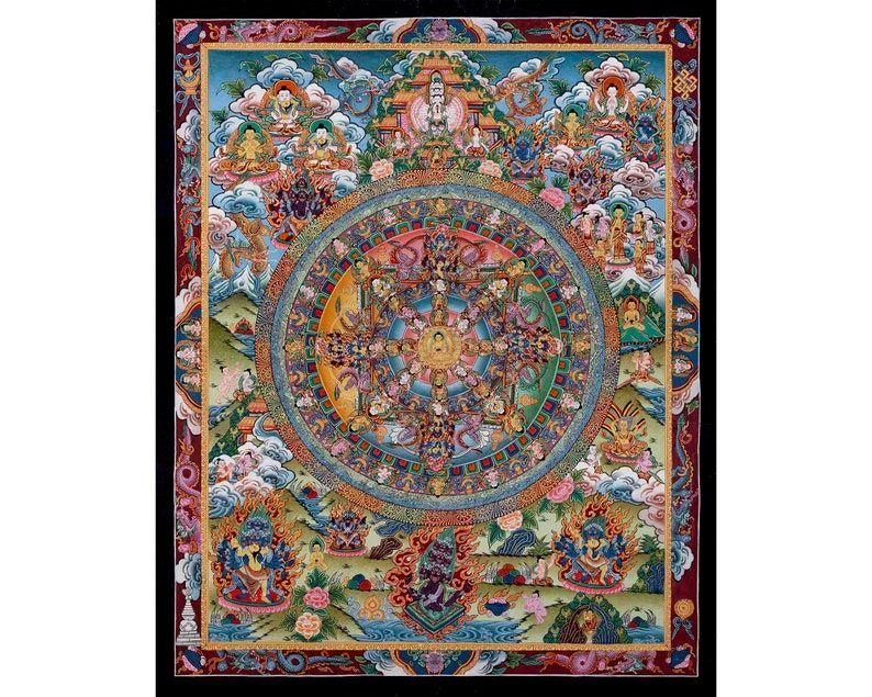 Tibetan Mandala Buddha Thangka Tapestry Wall Hanging