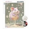 DIY 5D Pearl Bead Painting Kit with Frame Cute Mouse Surrounded by Shining Pearls Canvas Art for Bedroom Wall Decor and Special Gift